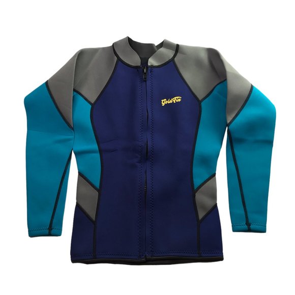 GoldFin Wetsuit Top Size Women's M Jacket Neoprene Long Sleeve Front Zip Purple - Picture 5 of 9